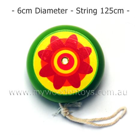 Wooden Yo-yo Flower Green