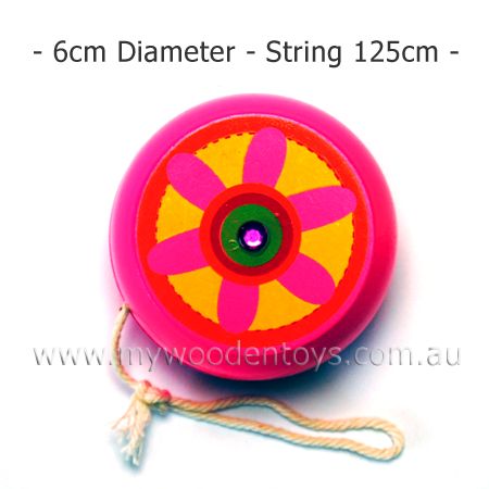 Wooden Yo-yo Flower Pink