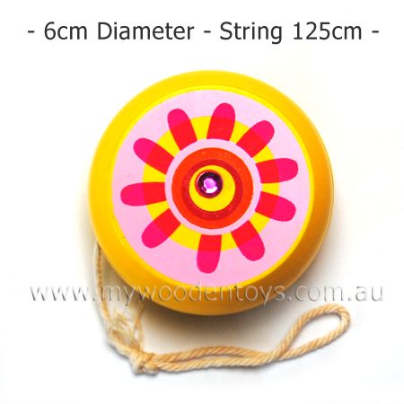 Wooden Yo-yo Flower Yellow