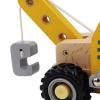 Wooden Truck Crane Rubber Wheels Detail