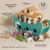Noahs Wooden Ark with Animals Detail-4