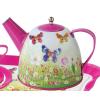 Tin Tea Set Pink Butterfly 15 Piece Detail-4
