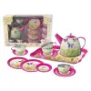 Tin Tea Set Pink Butterfly 15 Piece