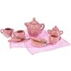 Polka Dot Porcelain Tea Set Pink 13 Piece Detail-2