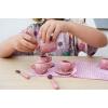 Polka Dot Porcelain Tea Set Pink 13 Piece Detail-3