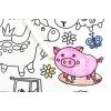 Reusable Farm Animals Silicone Colouring Mat Detail