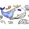 Reusable Sea Animals Silicone Colouring Mat Detail