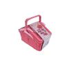 Tin Tea Set Rose Picnic Basket 18 Piece Detail