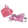 Tin Tea Set Rose Picnic Basket 18 Piece Detail-3