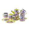 Tin Tea Mug Set Birds Detail