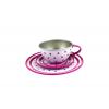 Tin Tea Set Pink Polka Dots 15pc Detail-Two