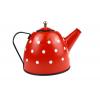 Tin Tea Set Red White Polka Dots Detail-Three