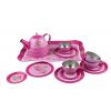 Tin Tea Set Rose 15pc Detail