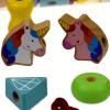 Wooden Lacing Unicorn Blocks Detail
