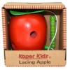 Wooden Lacing Apple With Worm Detail-Two