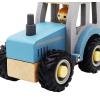 Wooden Tractor Toy Blue Detail