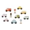 Wooden Transport Vehicles And Road Signs Set Detail