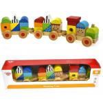 Wooden Block Train Push Toy