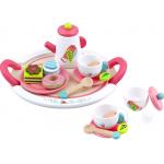 Wooden Toy Tea Set Pink and White