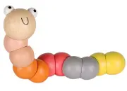 Wooden Wiggly Worm Orange