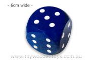 Big Blue Wooden Dice