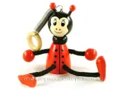 Bouncing Wooden Ladybird Mobile
