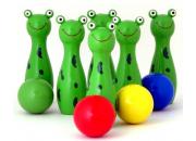 Bowling Frogs Wooden Toy Game