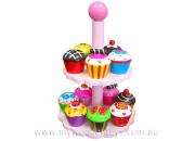 Wooden Toy Tiered Cake Stand 12 Cakes