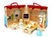 Wooden Hospital Doctor Nurse Playset