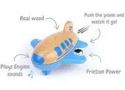 Wood and Plastic Blue Plane with Sound