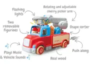 Light Sound Wood and Plastic Fire Engine