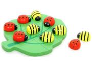 Wooden Naughts & Crosses Ladybug & Bee