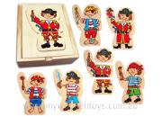 Dress Up Wooden Pirate Puzzle