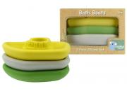 Silicone Bath Boats Green Yellow Grey