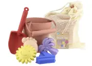 Silicone Beach Bucket Set Red