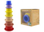 Silicone Stacking Cups Multi Colour
