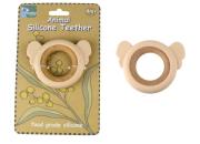 Silicone and Wood Koala Teether Pink