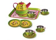 Tin Tea Set Flower Pattern