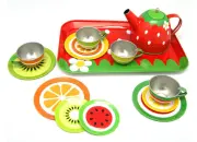 Tin Tea Set Fruit Pattern