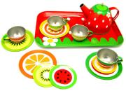 Tin Tea Set Fruit Pattern
