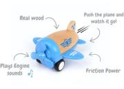 Wood and Plastic Blue Prop Plane with Sound