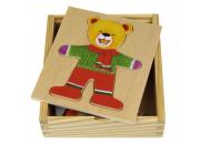 Wooden Toy Boy Bear Dress-Up Puzzle