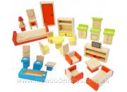 Wooden Dolls House Furniture Set