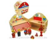 Wooden Fire Station Playset