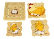 Wooden Life Cycle Puzzle Chicken