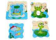 Wooden Layer Puzzle Tadpole Frog