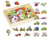 Magnetic Wooden Vehicles Transport Shapes