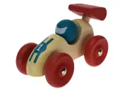Small Wooden Retro Racing Car Red