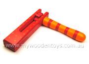 Wooden Spinning Rattle Red