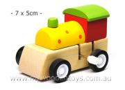 Wooden Wind Up Train Yellow